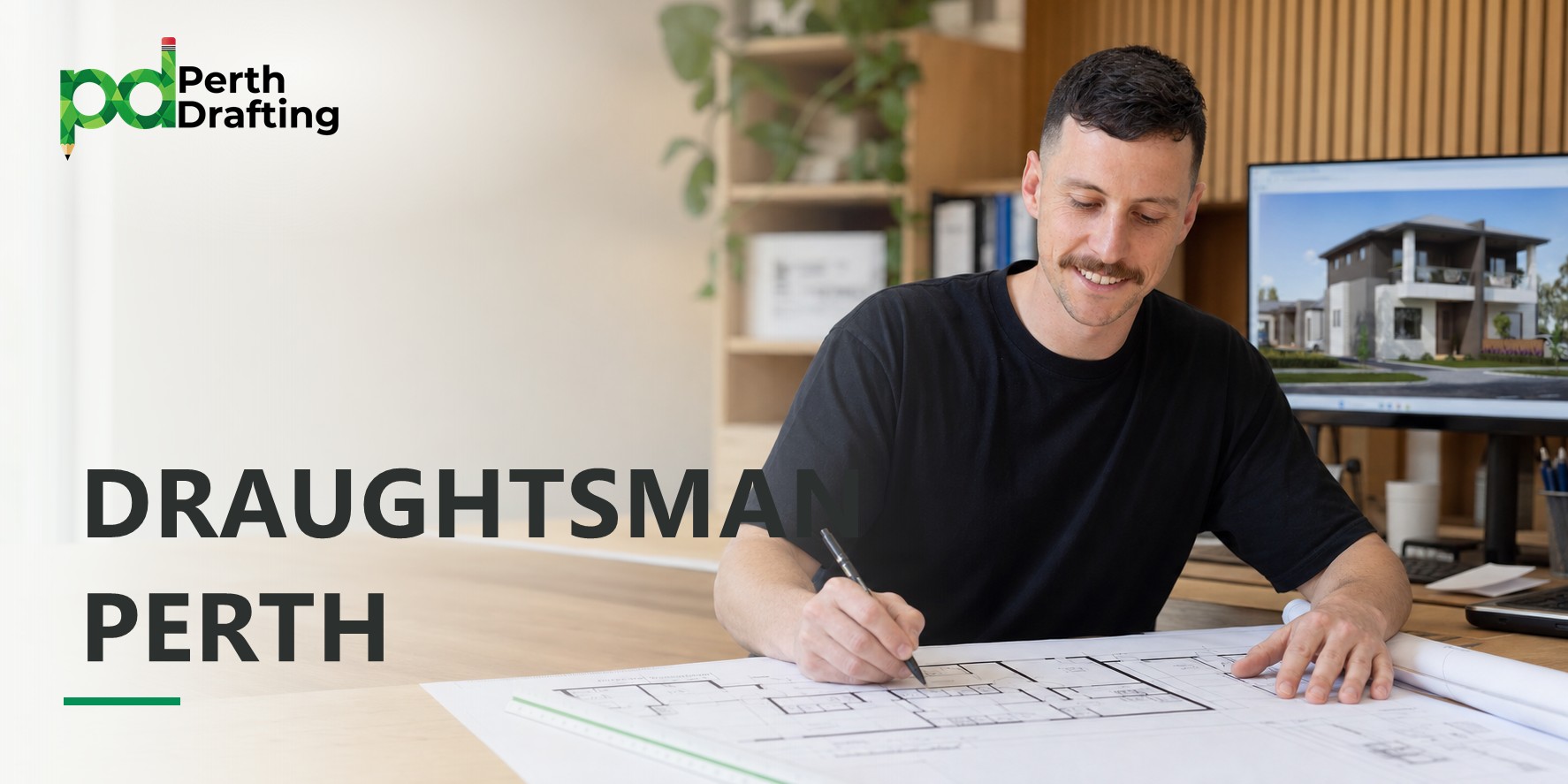 Kyle Standing drawing as a Draughtsman perth